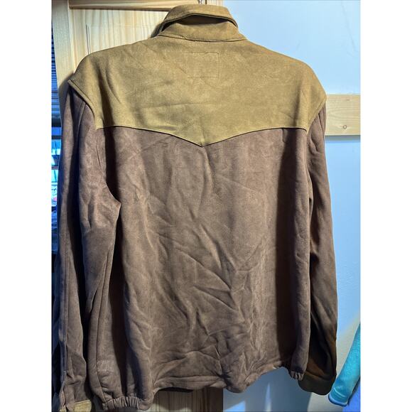 Outlander Craft & Flow Men’s Large Brown Full Zip Polyester Jacket Suede Feel - Picture 8 of 11